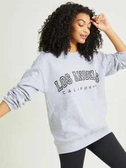 Clothing -Dresses Shop 001903 CREW LA 100 HEATHER GREY BLACK 02
