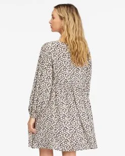 Billabong Secret Wish Long Sleeve Babydoll Dress -Dresses Shop abjwd00475 billabongw ofb bck1