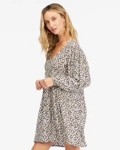 Billabong Secret Wish Long Sleeve Babydoll Dress -Dresses Shop abjwd00475 billabongw ofb sd1