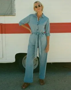 Billabong Salty Blonde Sunday Uniform Long Sleeve Jumpsuit