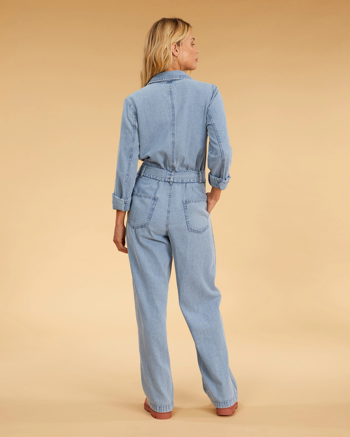 Billabong Salty Blonde Sunday Uniform Long Sleeve Jumpsuit 4 Billabong Salty Blonde Sunday Uniform Long Sleeve Jumpsuit - Image 4