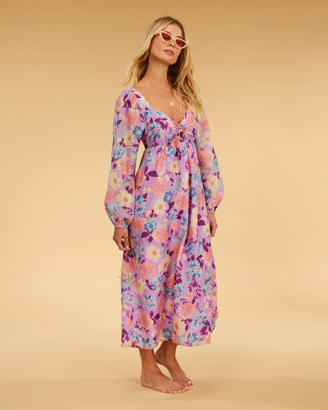 Billabong Salty Blonde Paradise Love Long Sleeve Midi Dress 3 Billabong Salty Blonde Paradise Love Long Sleeve Midi Dress - Image 3