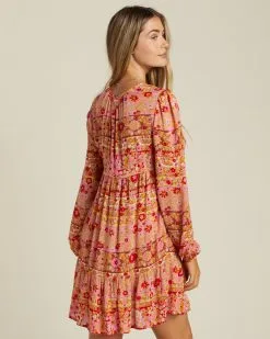 Billabong Hearts Desire Long Sleeve Mini Dress -Dresses Shop abjwd00507 billabongw mfr0 bck1