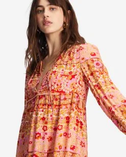 Billabong Hearts Desire Long Sleeve Mini Dress -Dresses Shop abjwd00507 billabongw mfr0 dtl1