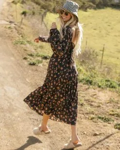 Billabong Better Days Long Sleeve Midi Dress