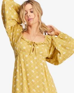 Billabong Better Days Long Sleeve Midi Dress -Dresses Shop abjwd00509 billabongw mul1 dtl1