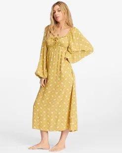 Billabong Better Days Long Sleeve Midi Dress -Dresses Shop abjwd00509 billabongw mul1 sd1