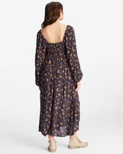 Billabong Better Days Long Sleeve Midi Dress -Dresses Shop abjwd00509 billabongw ofb bck1