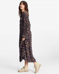 Billabong Better Days Long Sleeve Midi Dress -Dresses Shop abjwd00509 billabongw ofb sd1