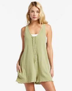 Billabong Fade Away Button-Up Knit Romper