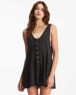 Billabong Fade Away Button-Up Knit Romper